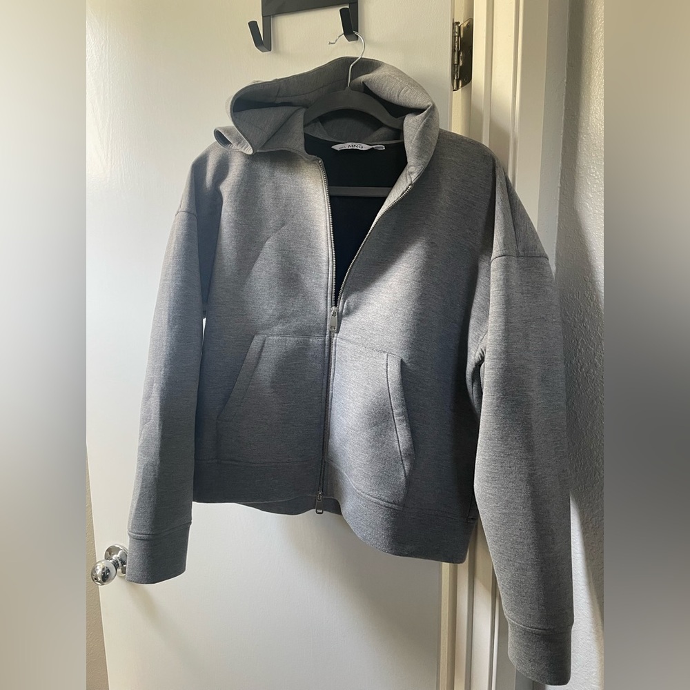 Mango Light Gray Zip-Up Jacket - image 1